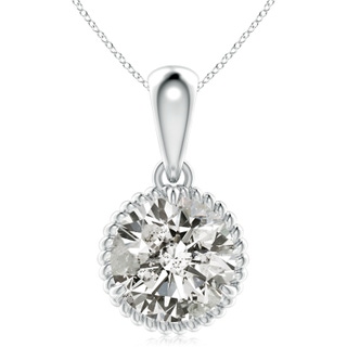 10.1mm KI3 Rope-Framed Claw-Set Diamond Solitaire Pendant in S999 Silver