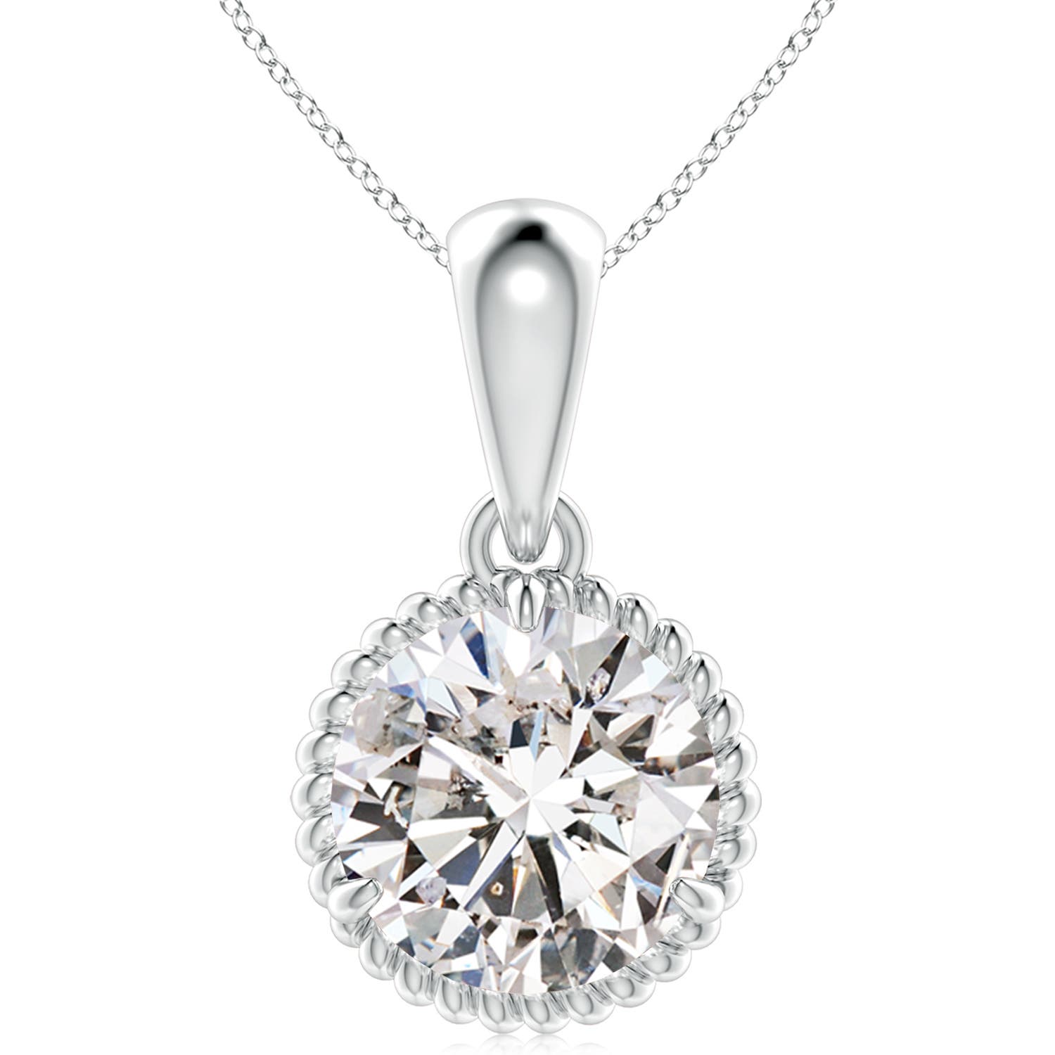 Angara 5.0 CTW Rope-Framed Claw-Set Diamond Solitaire Pendant in Platinum