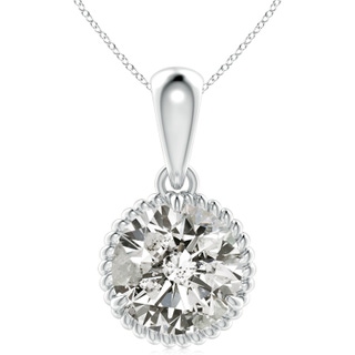11.1mm KI3 Rope-Framed Claw-Set Diamond Solitaire Pendant in S999 Silver