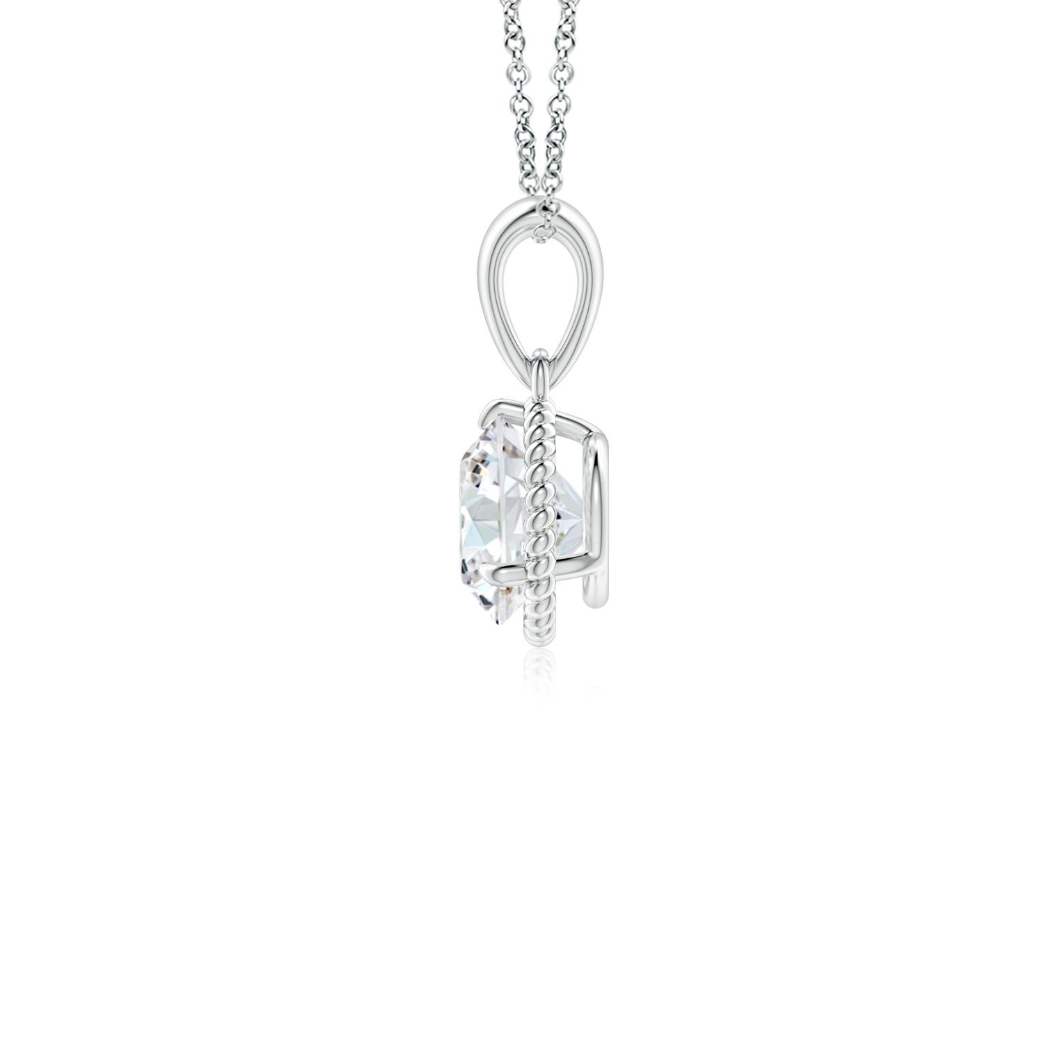 5.1mm GVS2 Rope-Framed Claw-Set Diamond Solitaire Pendant in White Gold