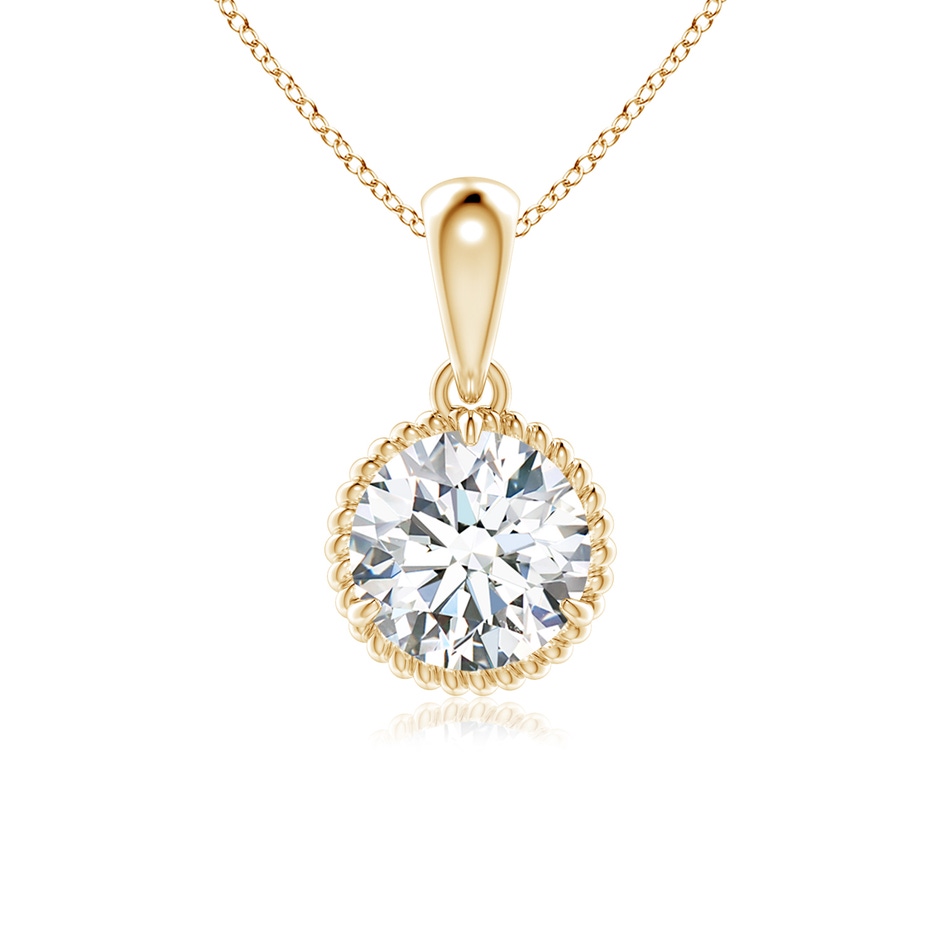5.1mm GVS2 Rope-Framed Claw-Set Diamond Solitaire Pendant in Yellow Gold 