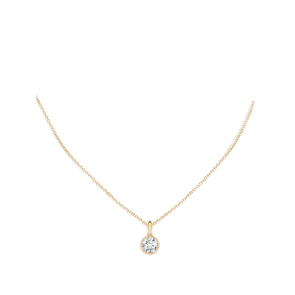 5.1mm GVS2 Rope-Framed Claw-Set Diamond Solitaire Pendant in Yellow Gold pen