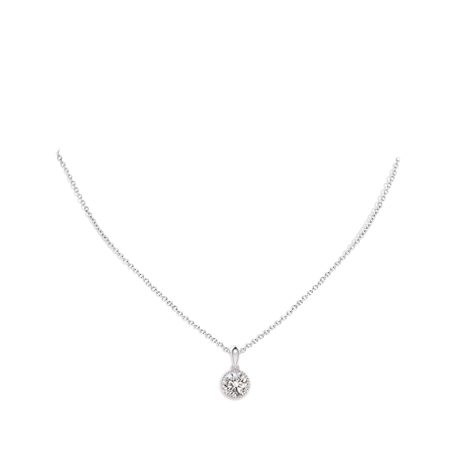 5.1mm IJI1I2 Rope-Framed Claw-Set Diamond Solitaire Pendant in White Gold pen