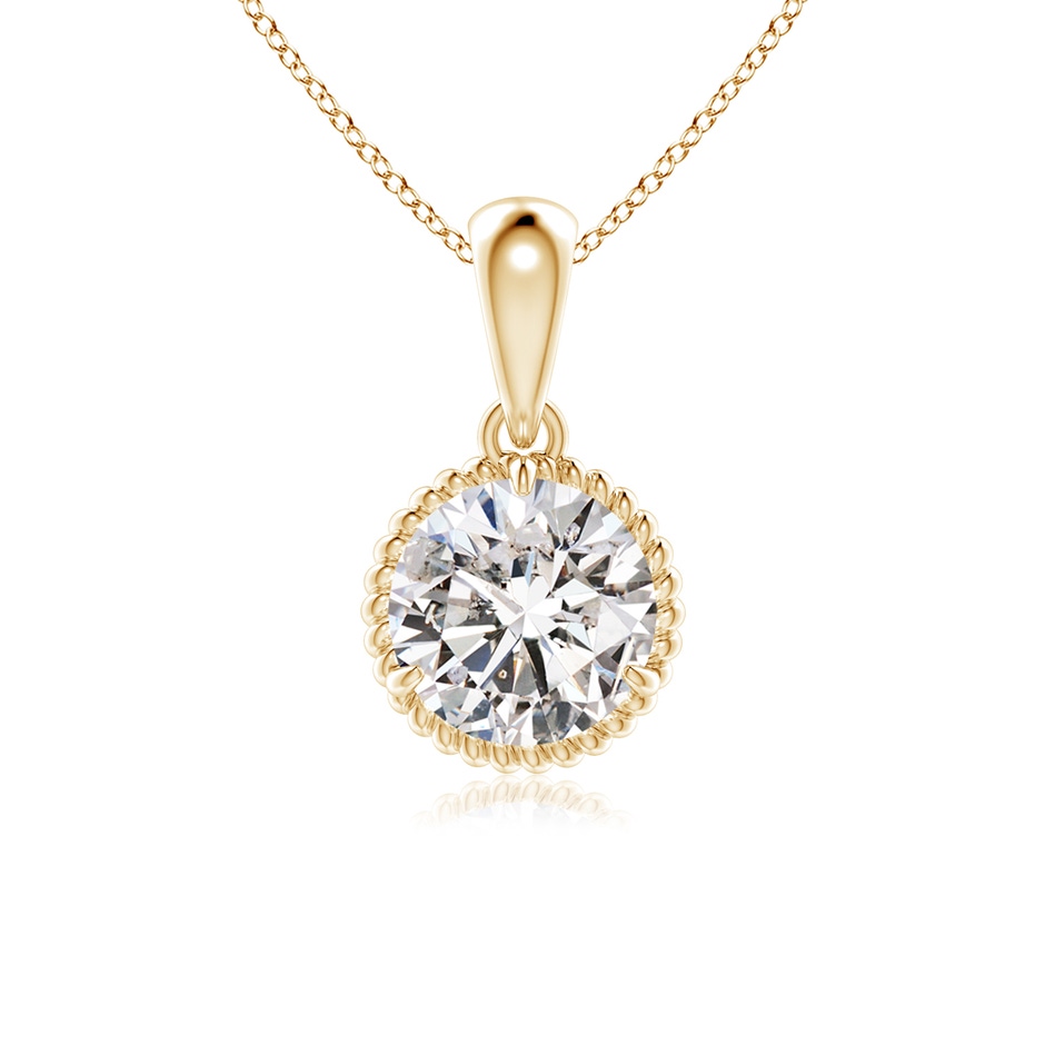5.1mm IJI1I2 Rope-Framed Claw-Set Diamond Solitaire Pendant in Yellow Gold 