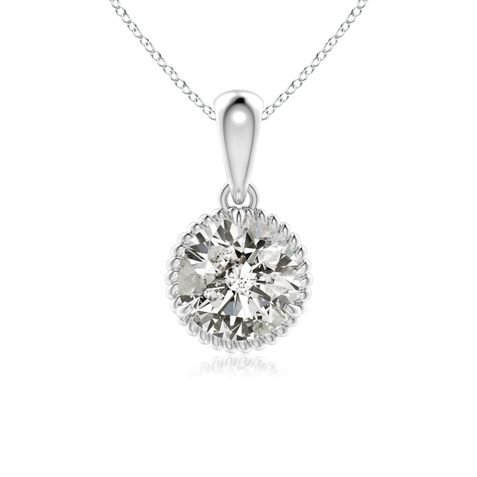 5.1mm KI3 Rope-Framed Claw-Set Diamond Solitaire Pendant in White Gold 