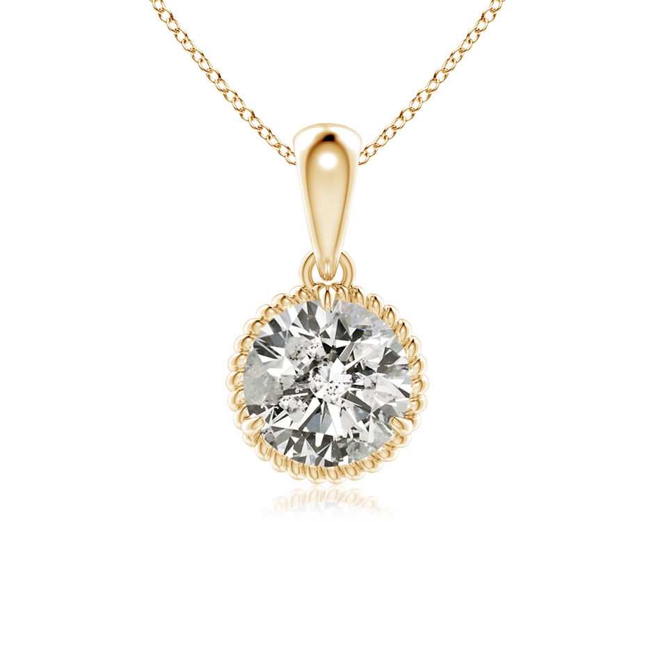 5.1mm KI3 Rope-Framed Claw-Set Diamond Solitaire Pendant in Yellow Gold 
