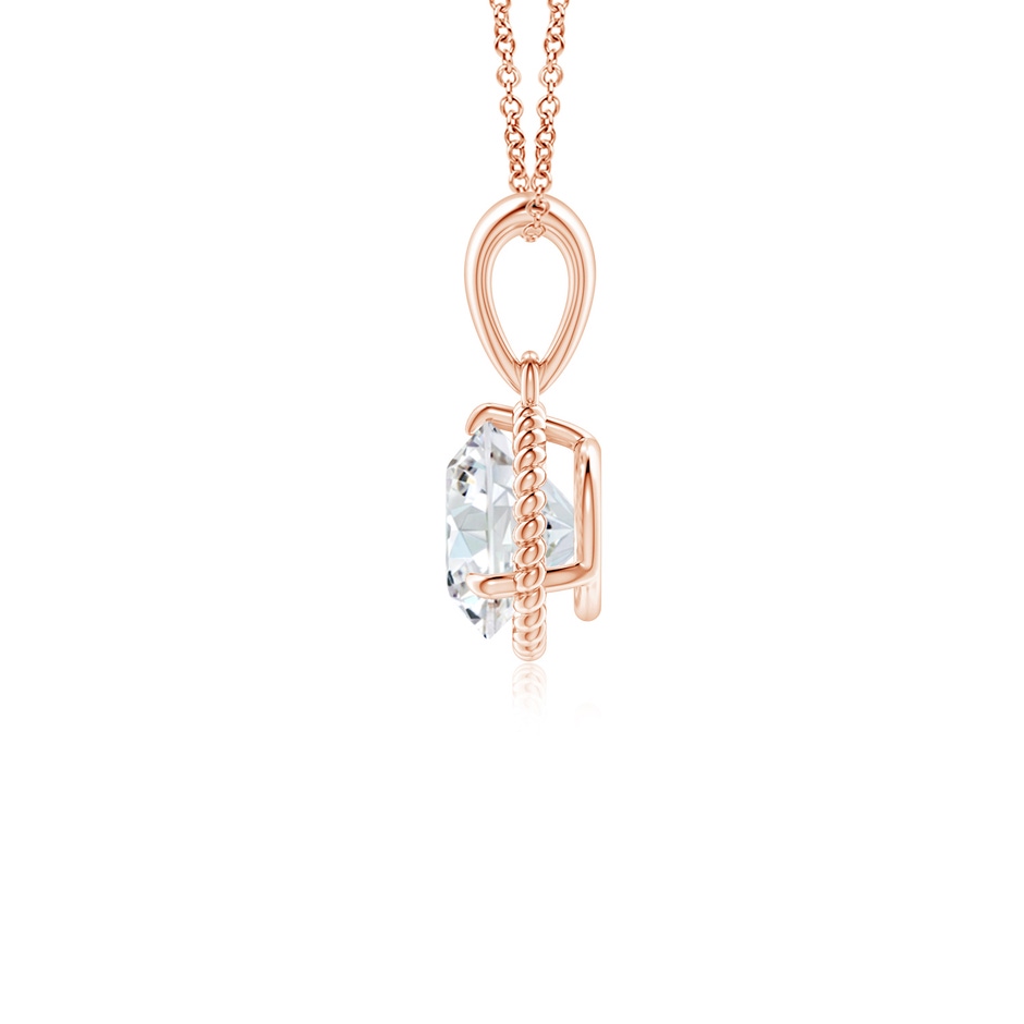 6.4mm GVS2 Rope-Framed Claw-Set Diamond Solitaire Pendant in Rose Gold side 199
