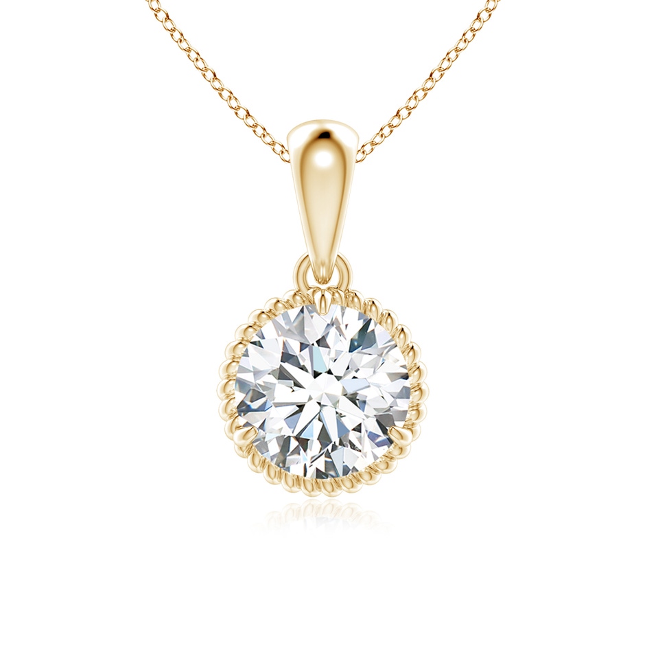 6.4mm GVS2 Rope-Framed Claw-Set Diamond Solitaire Pendant in Yellow Gold 