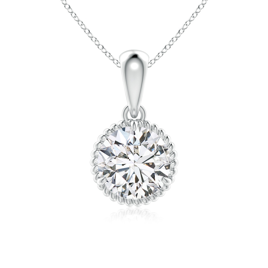 6.4mm HSI2 Rope-Framed Claw-Set Diamond Solitaire Pendant in White Gold 