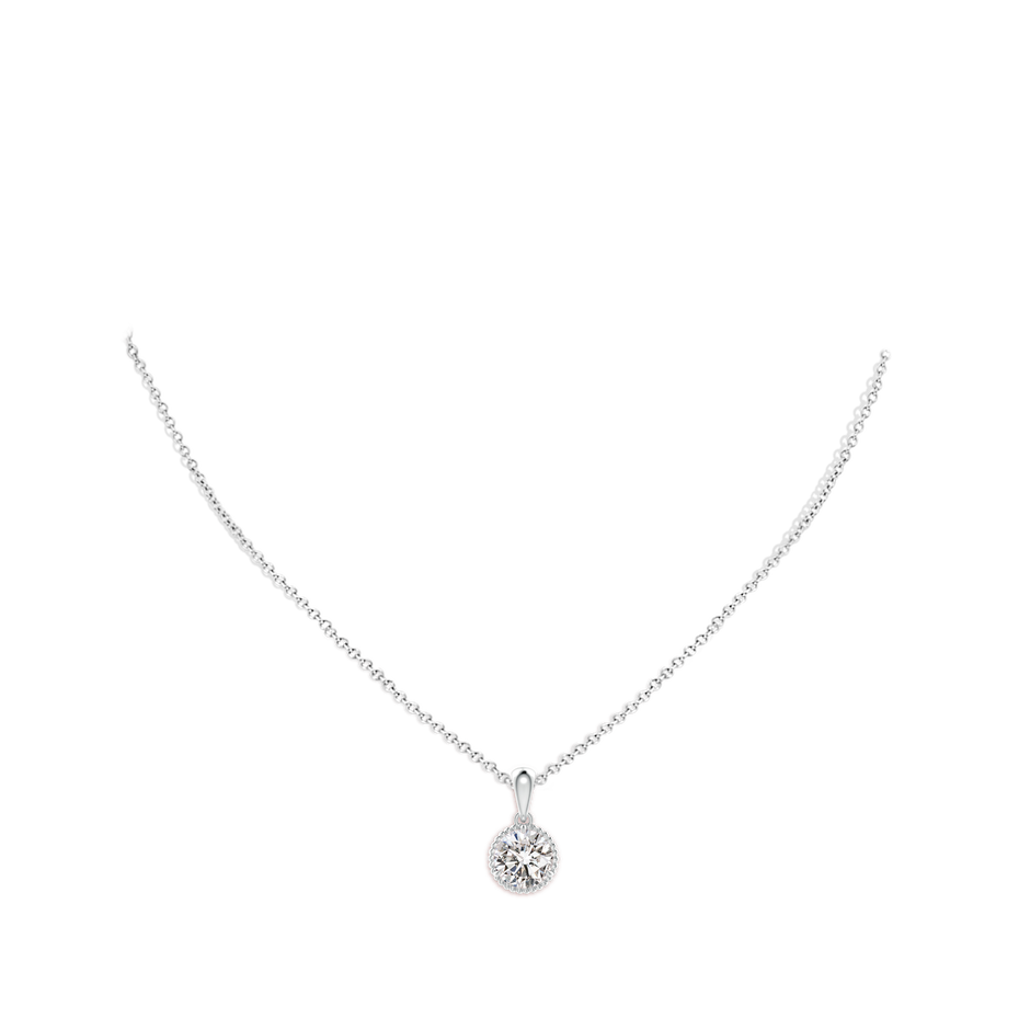 6.4mm IJI1I2 Rope-Framed Claw-Set Diamond Solitaire Pendant in White Gold pen