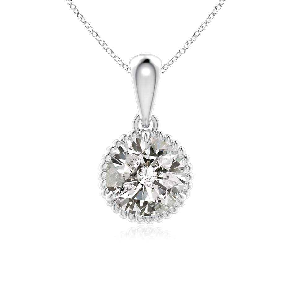 6.4mm KI3 Rope-Framed Claw-Set Diamond Solitaire Pendant in White Gold 