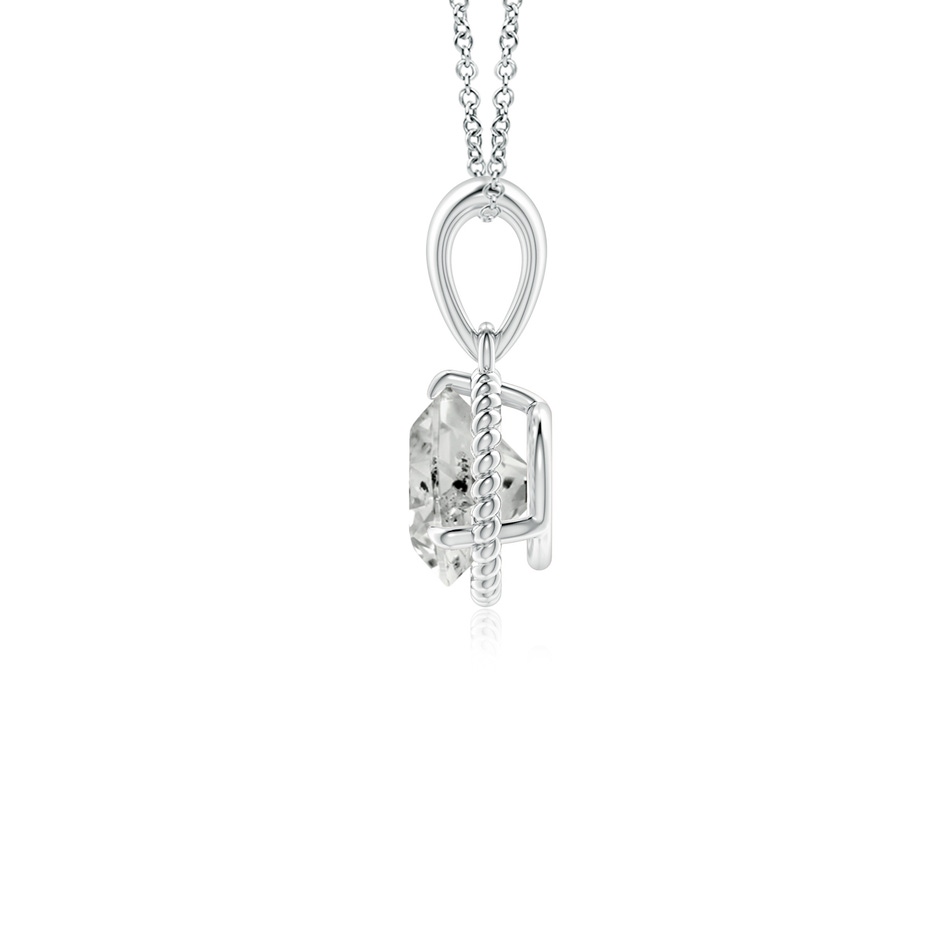 6.4mm KI3 Rope-Framed Claw-Set Diamond Solitaire Pendant in White Gold side 199