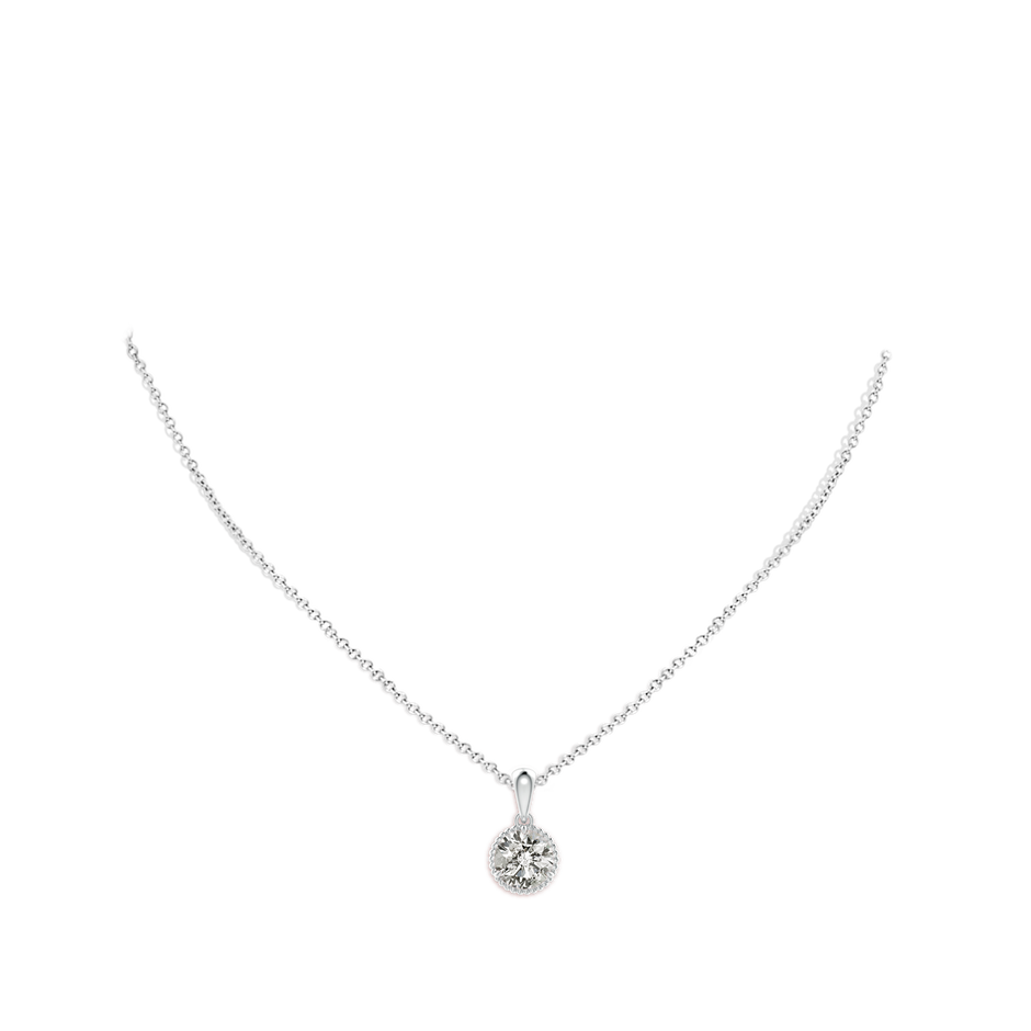 6.4mm KI3 Rope-Framed Claw-Set Diamond Solitaire Pendant in White Gold pen