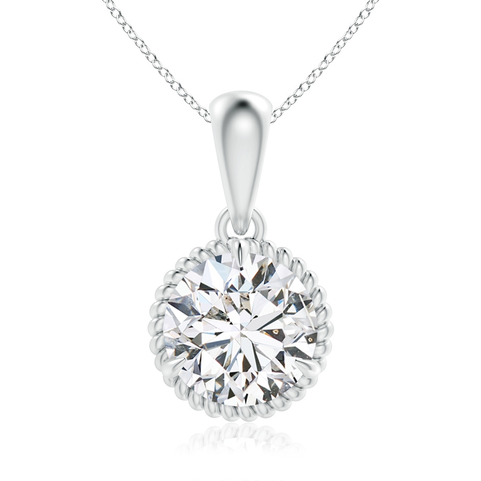 8.1mm HSI2 Rope-Framed Claw-Set Diamond Solitaire Pendant in White Gold 