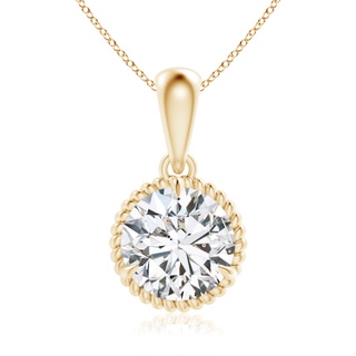 8.1mm HSI2 Rope-Framed Claw-Set Diamond Solitaire Pendant in Yellow Gold