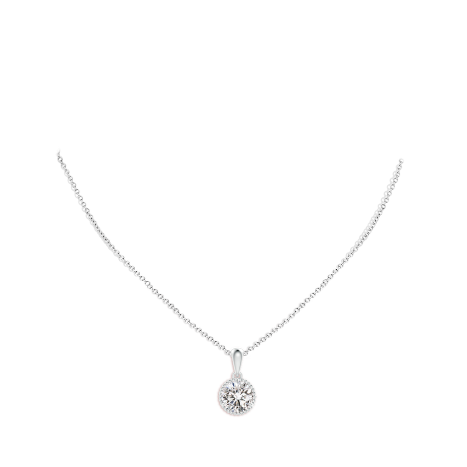 8.1mm IJI1I2 Rope-Framed Claw-Set Diamond Solitaire Pendant in P950 Platinum pen