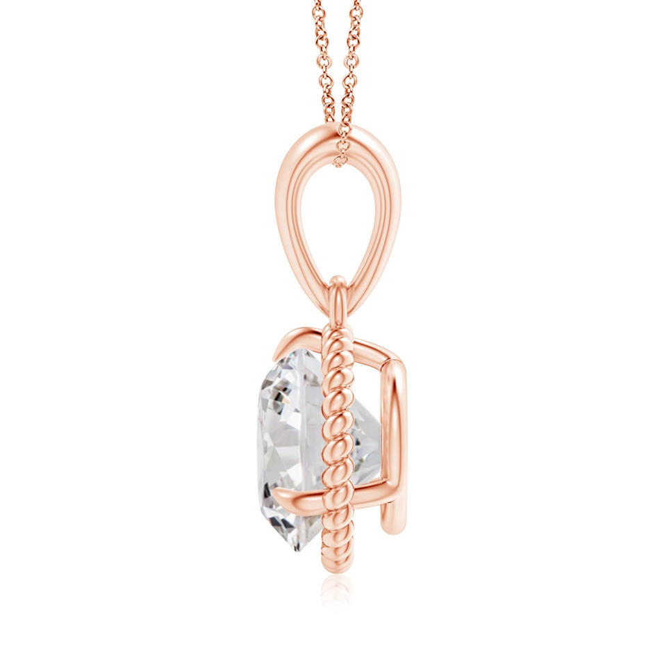 8.1mm IJI1I2 Rope-Framed Claw-Set Diamond Solitaire Pendant in Rose Gold side 199
