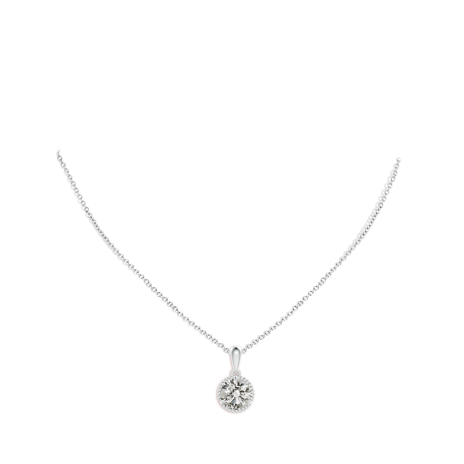 8.1mm KI3 Rope-Framed Claw-Set Diamond Solitaire Pendant in White Gold pen