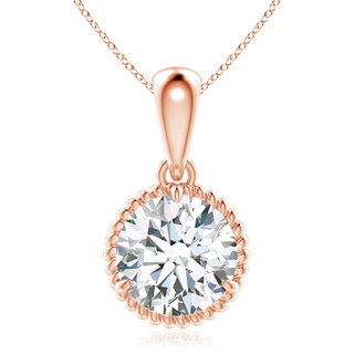 9.2mm GVS2 Rope-Framed Claw-Set Diamond Solitaire Pendant in 10K Rose Gold