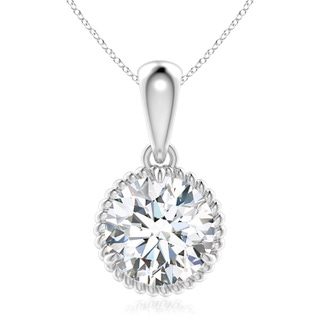 9.2mm GVS2 Rope-Framed Claw-Set Diamond Solitaire Pendant in S999 Silver