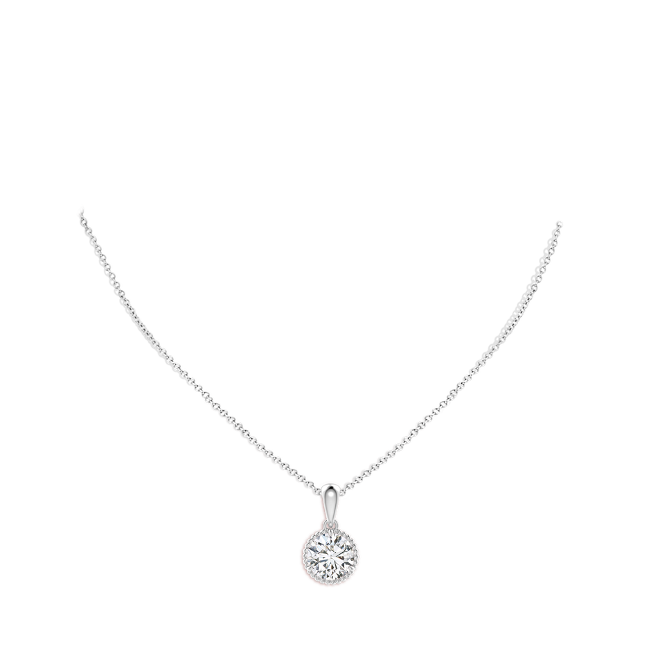 9.2mm HSI2 Rope-Framed Claw-Set Diamond Solitaire Pendant in P950 Platinum pen
