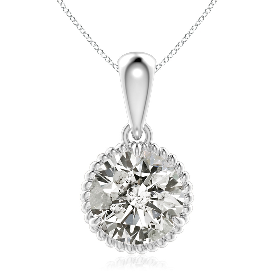 9.2mm KI3 Rope-Framed Claw-Set Diamond Solitaire Pendant in P950 Platinum 
