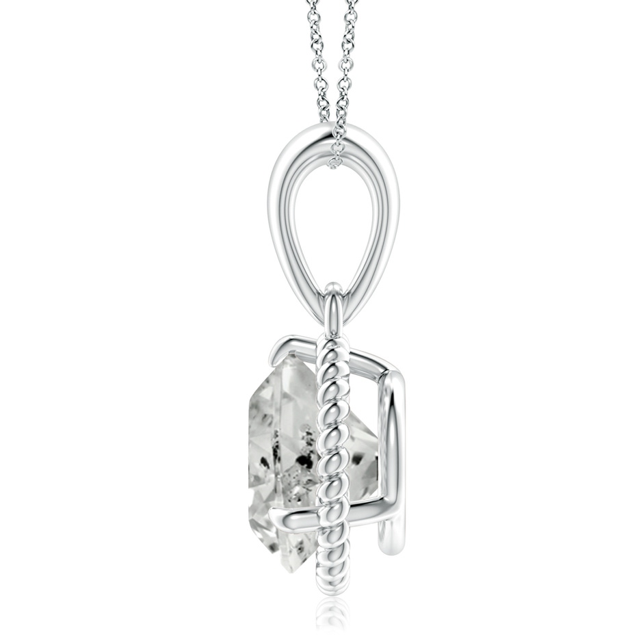 9.2mm KI3 Rope-Framed Claw-Set Diamond Solitaire Pendant in P950 Platinum side 199
