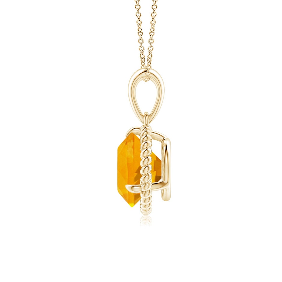 8mm A Rope-Framed Claw-Set Fire Opal Solitaire Pendant in Yellow Gold side 199