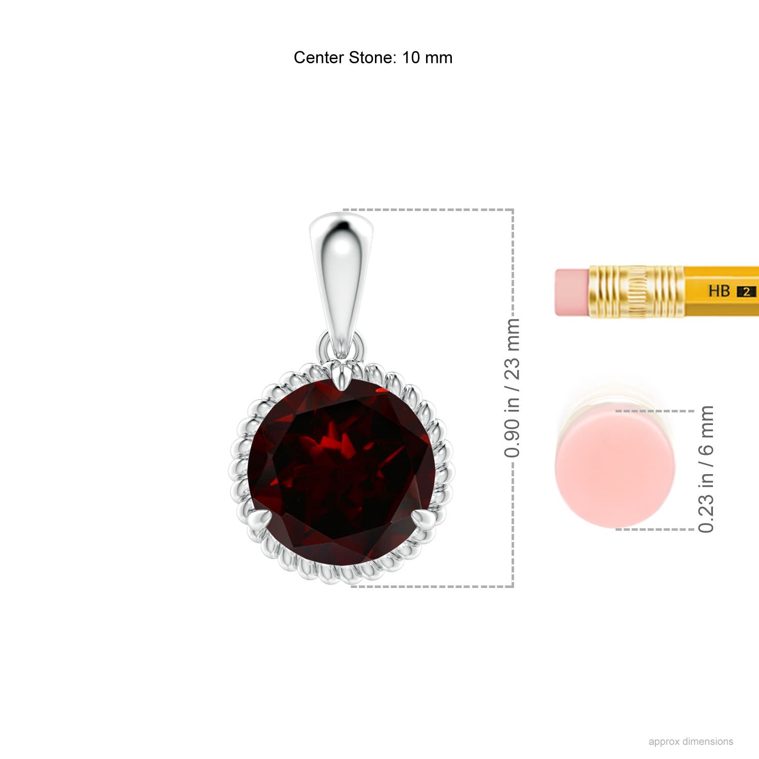 A - Garnet / 4.5 CT / 14 KT White Gold