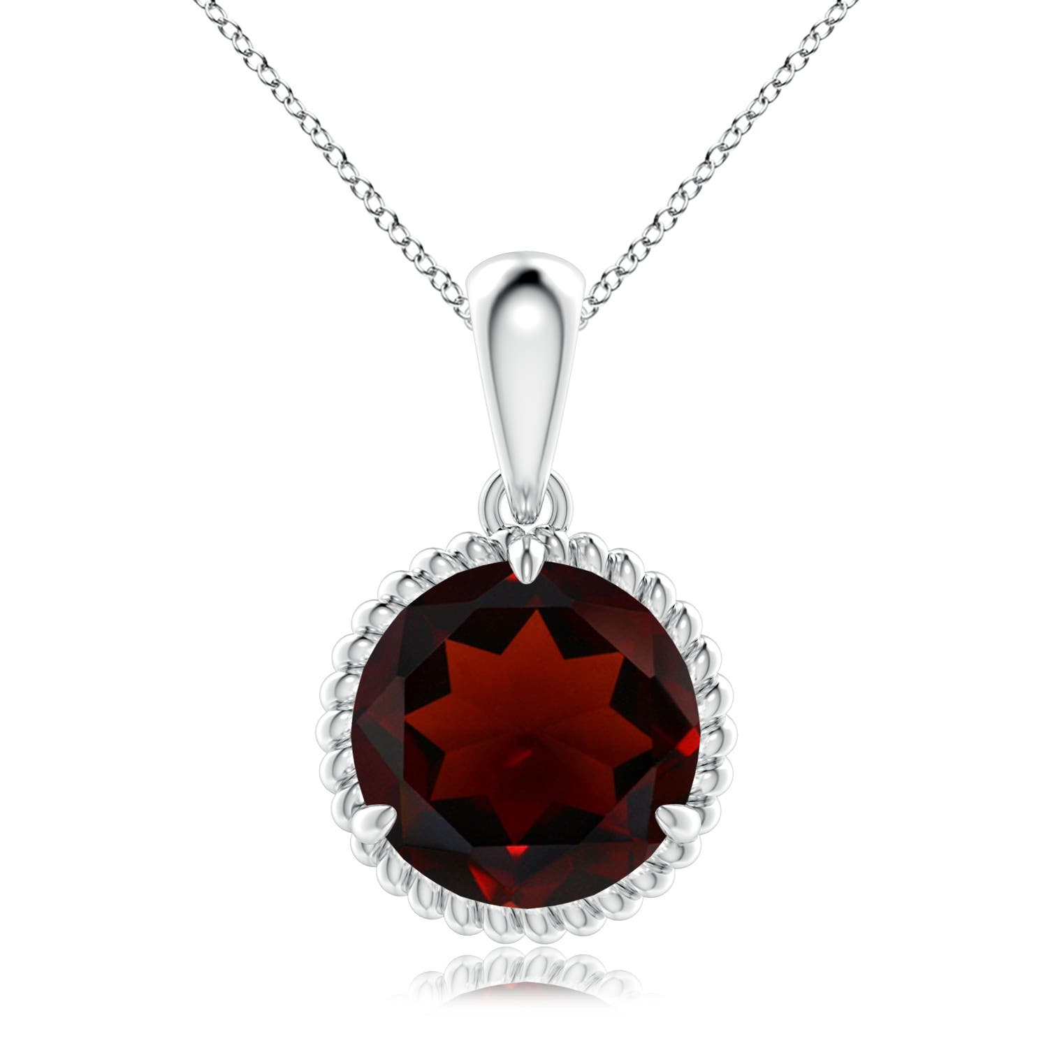 AA - Garnet / 4.5 CT / 14 KT White Gold