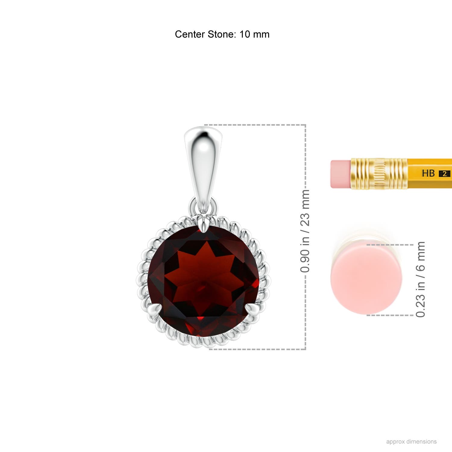 AA - Garnet / 4.5 CT / 14 KT White Gold