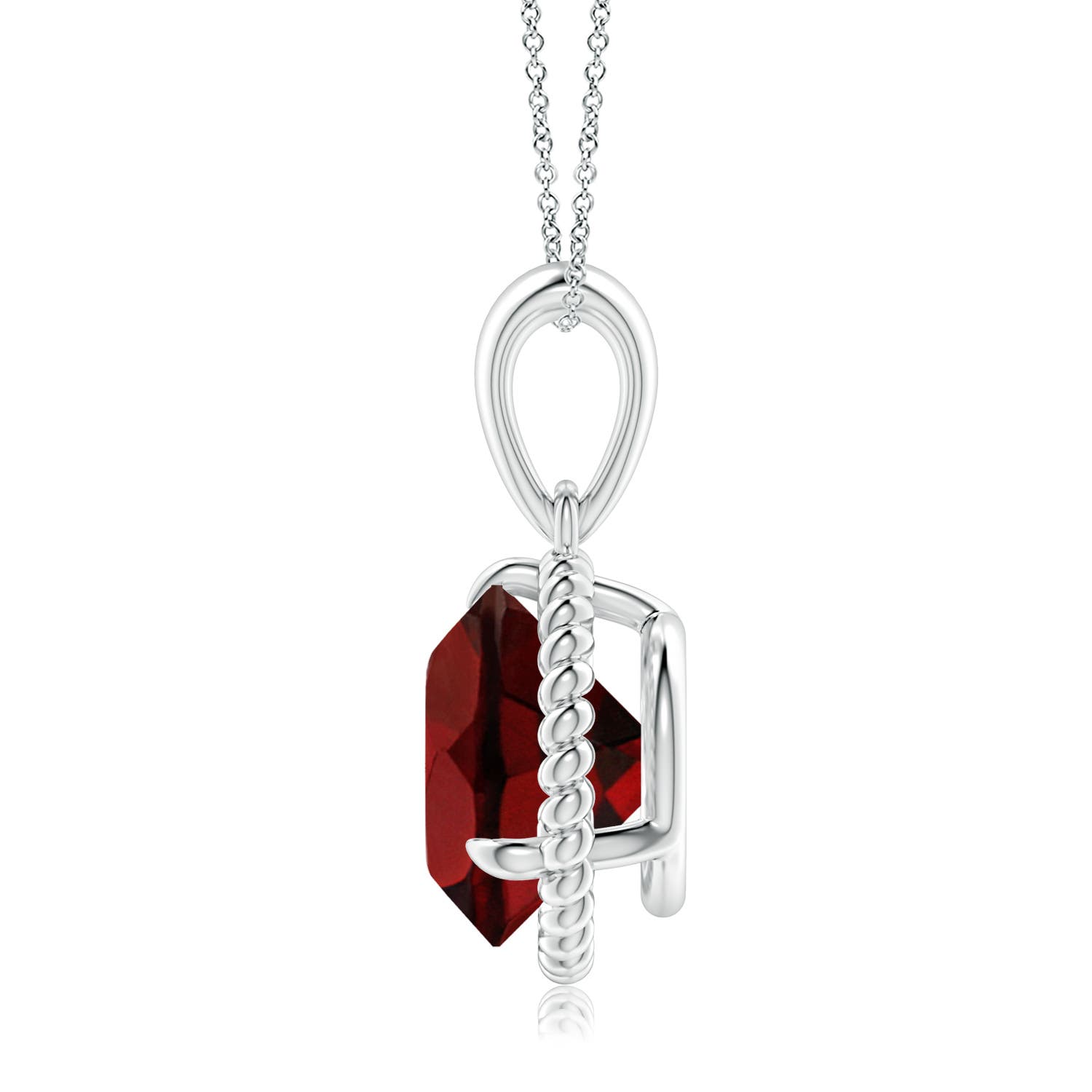 AAA - Garnet / 4.5 CT / 14 KT White Gold