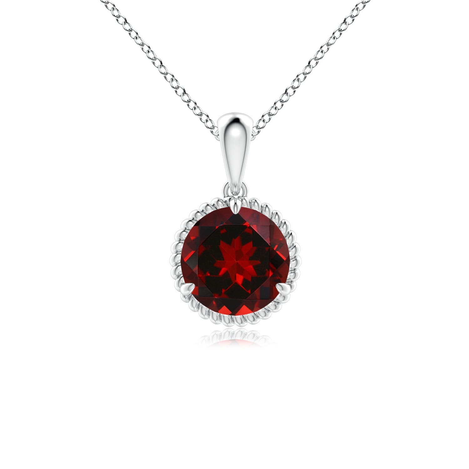 AAAA - Garnet / 1.5 CT / 14 KT White Gold