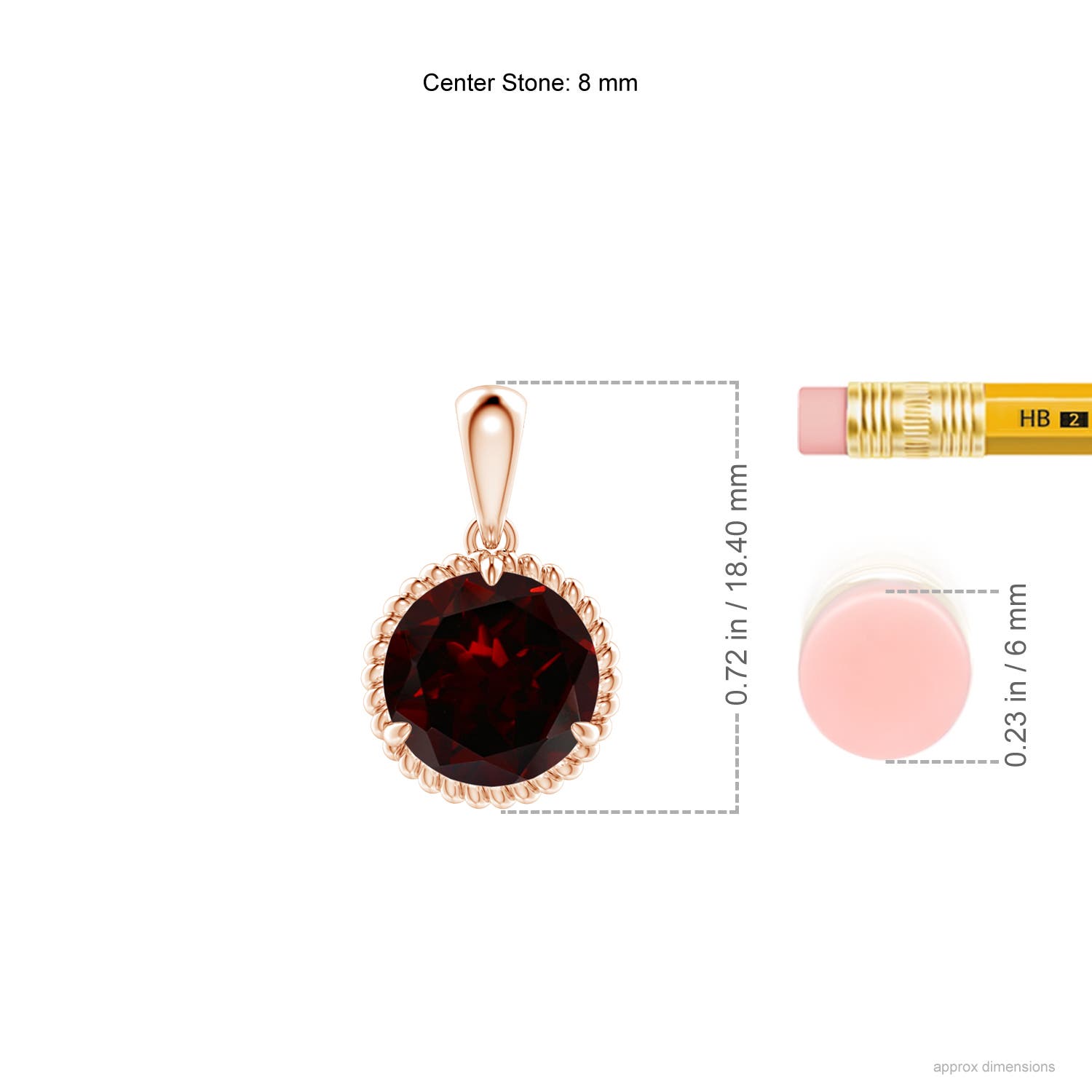 A - Garnet / 2.2 CT / 14 KT Rose Gold