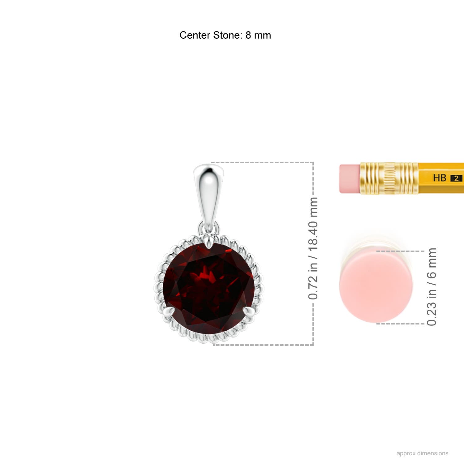 A - Garnet / 2.2 CT / 14 KT White Gold