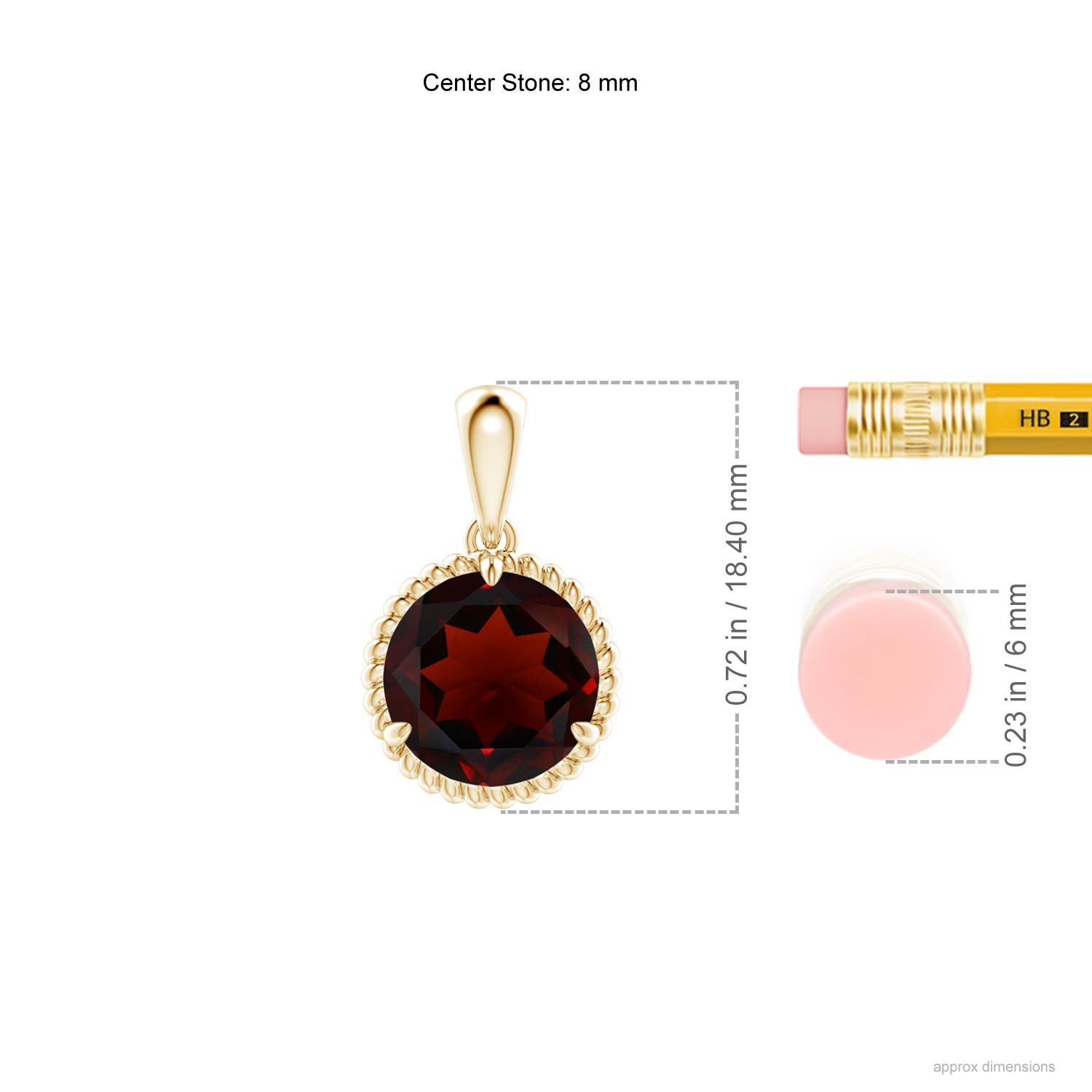 AA - Garnet / 2.2 CT / 14 KT Yellow Gold