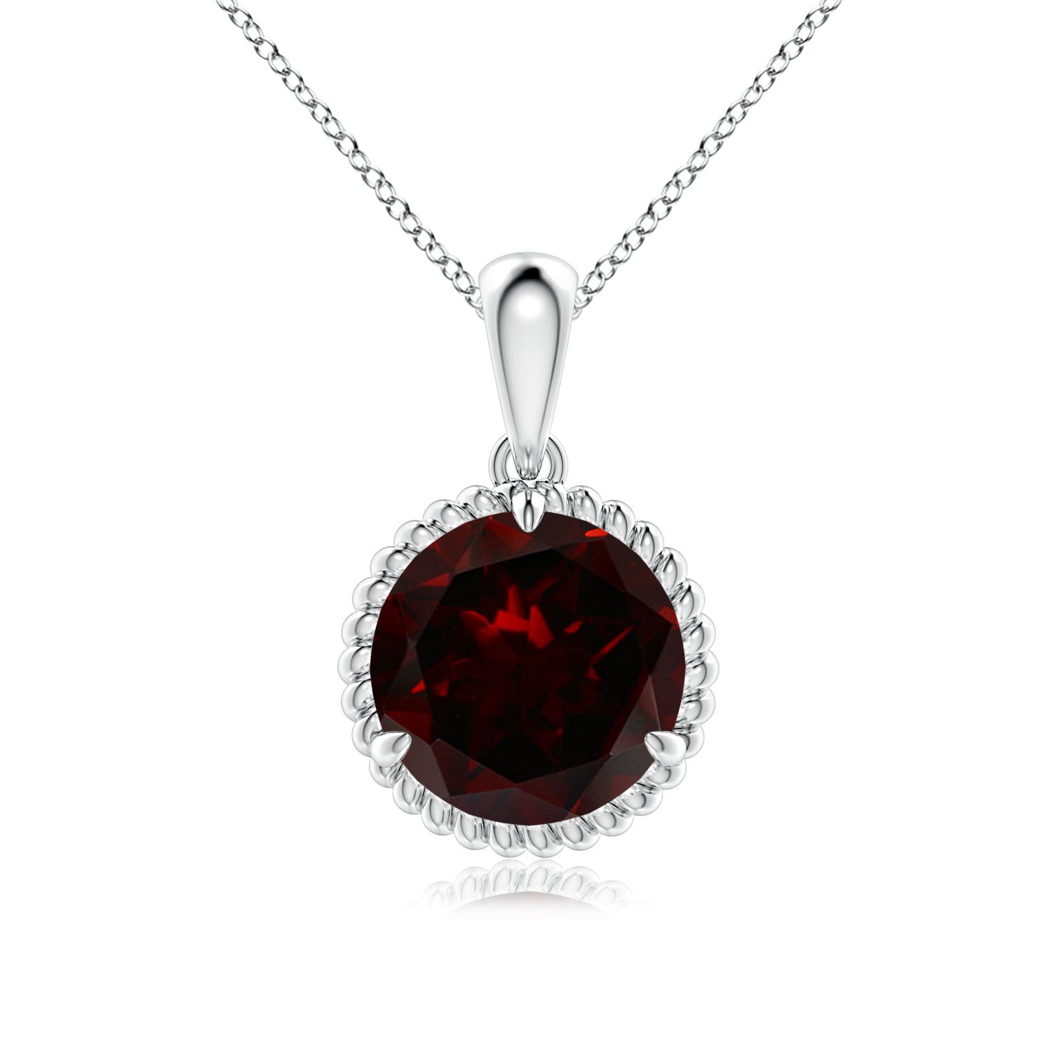 A - Garnet / 3.2 CT / 14 KT White Gold