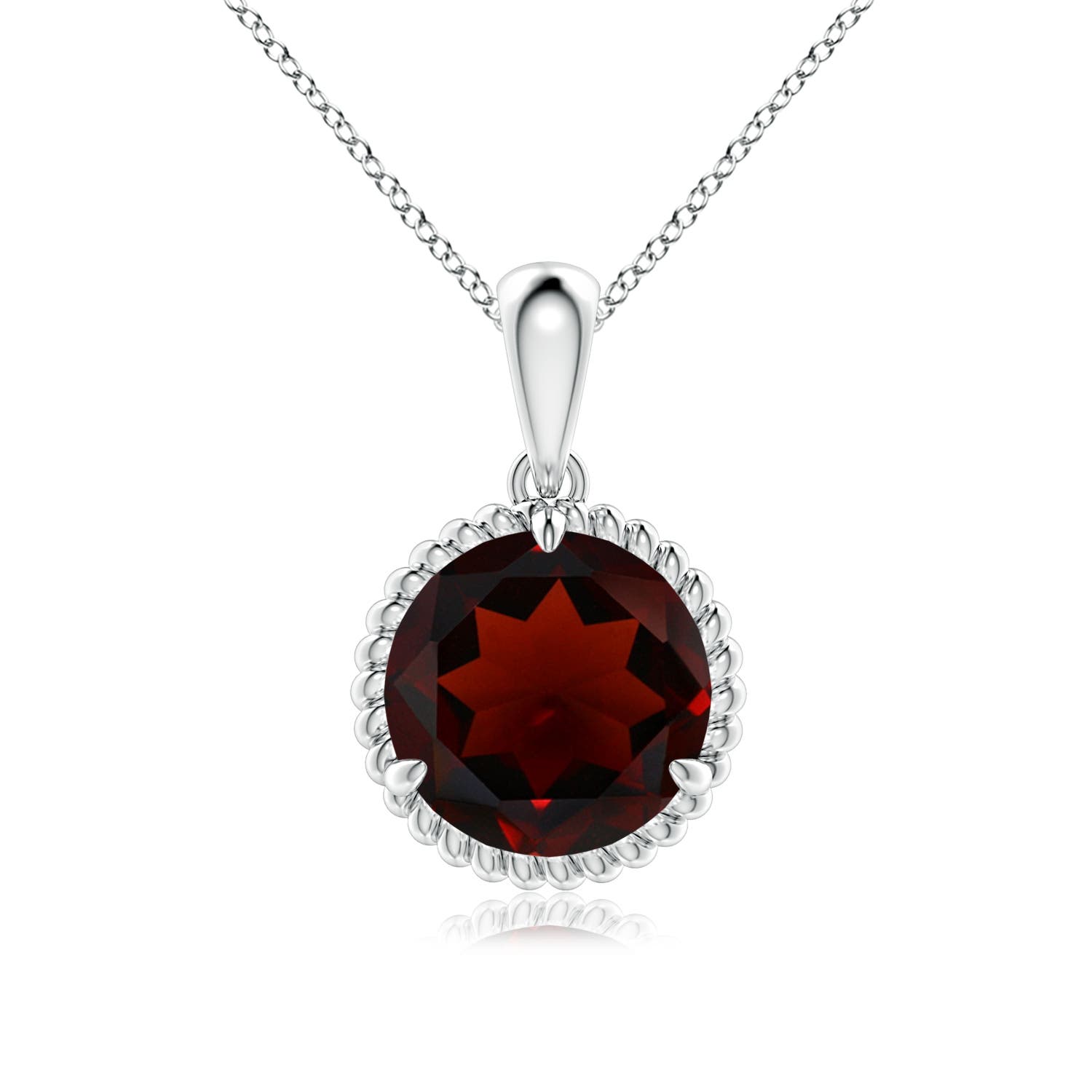 AA - Garnet / 3.2 CT / 14 KT White Gold