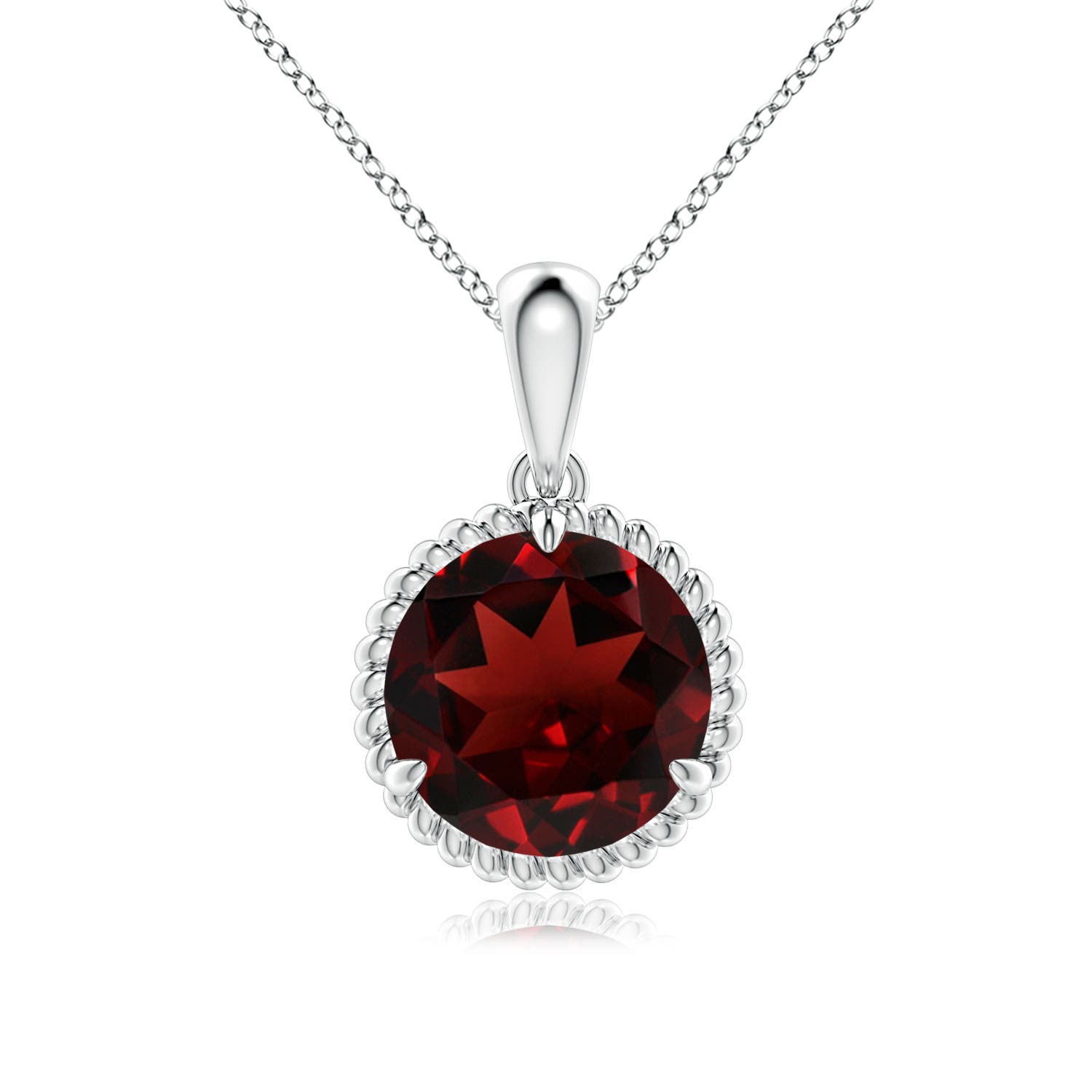 AAA - Garnet / 3.2 CT / 14 KT White Gold