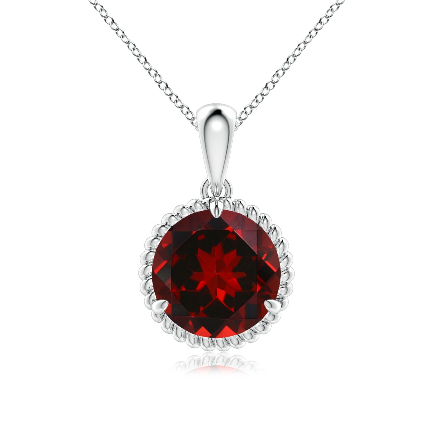 AAAA - Garnet / 3.2 CT / 14 KT White Gold