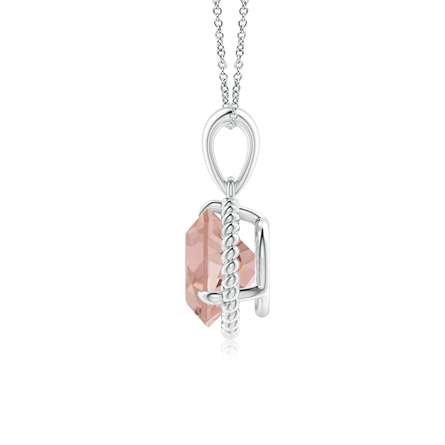 AAAA - Morganite / 1.65 CT / 14 KT White Gold