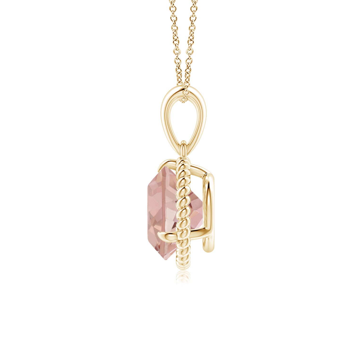 AAAA - Morganite / 1.65 CT / 14 KT Yellow Gold