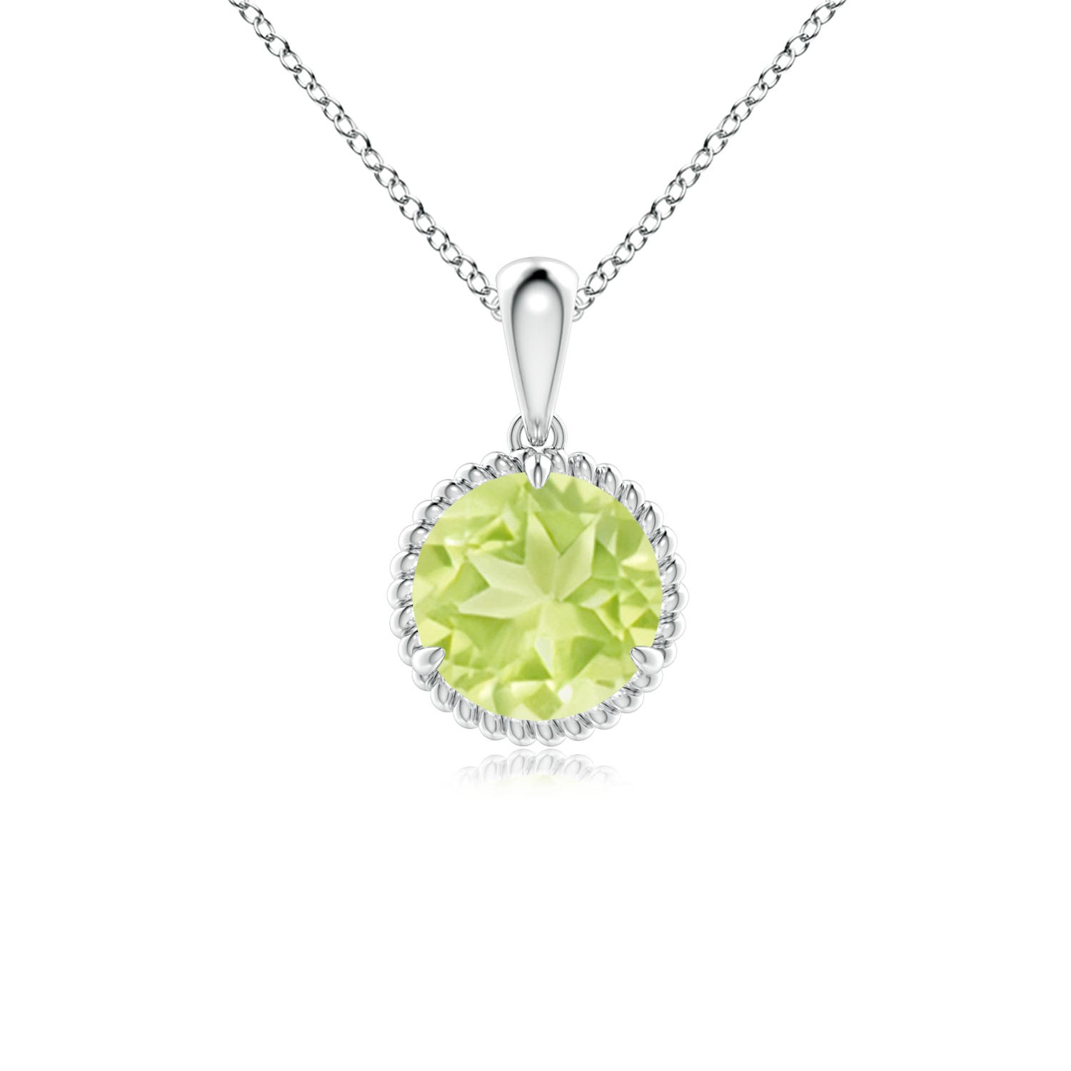 A - Peridot / 1.4 CT / 14 KT White Gold