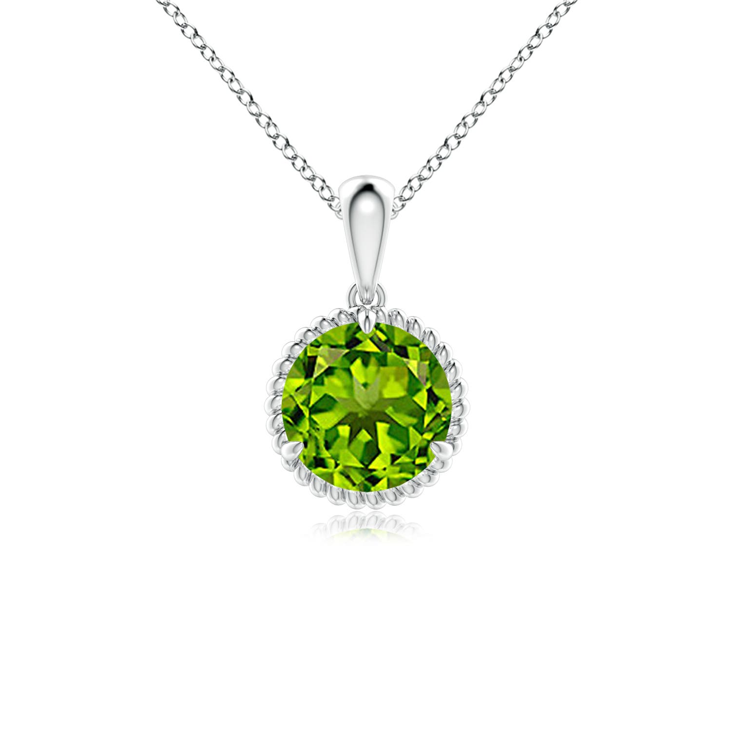 AAAA - Peridot / 1.4 CT / 14 KT White Gold