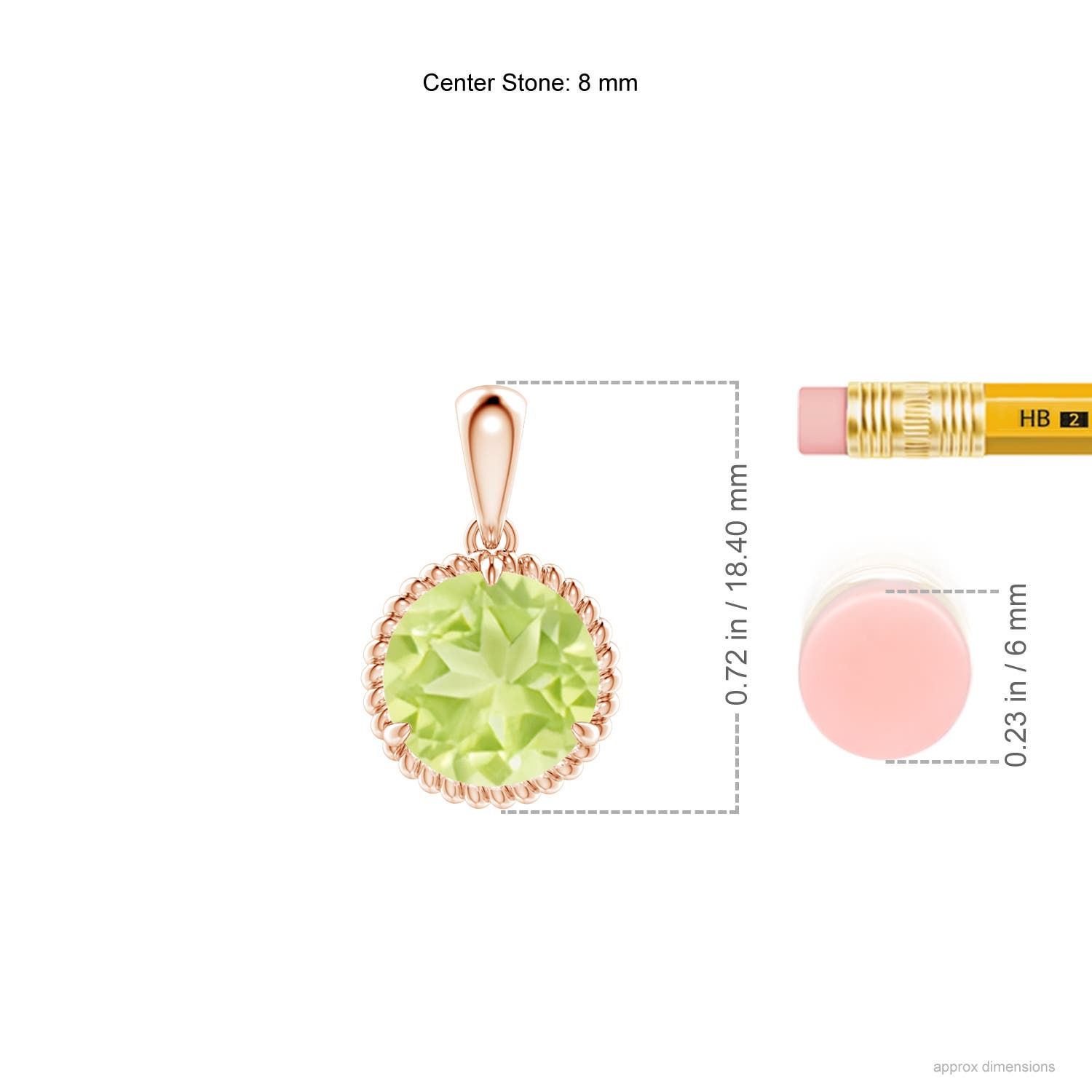 A - Peridot / 2 CT / 14 KT Rose Gold