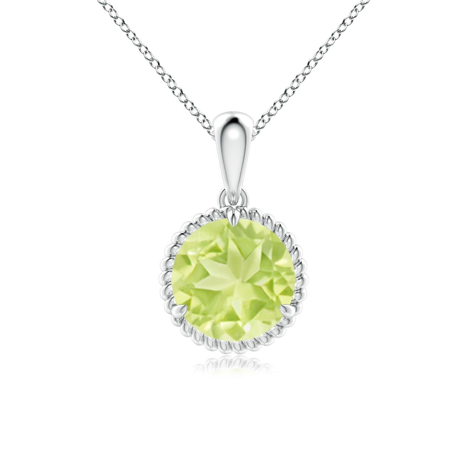 A - Peridot / 2 CT / 14 KT White Gold