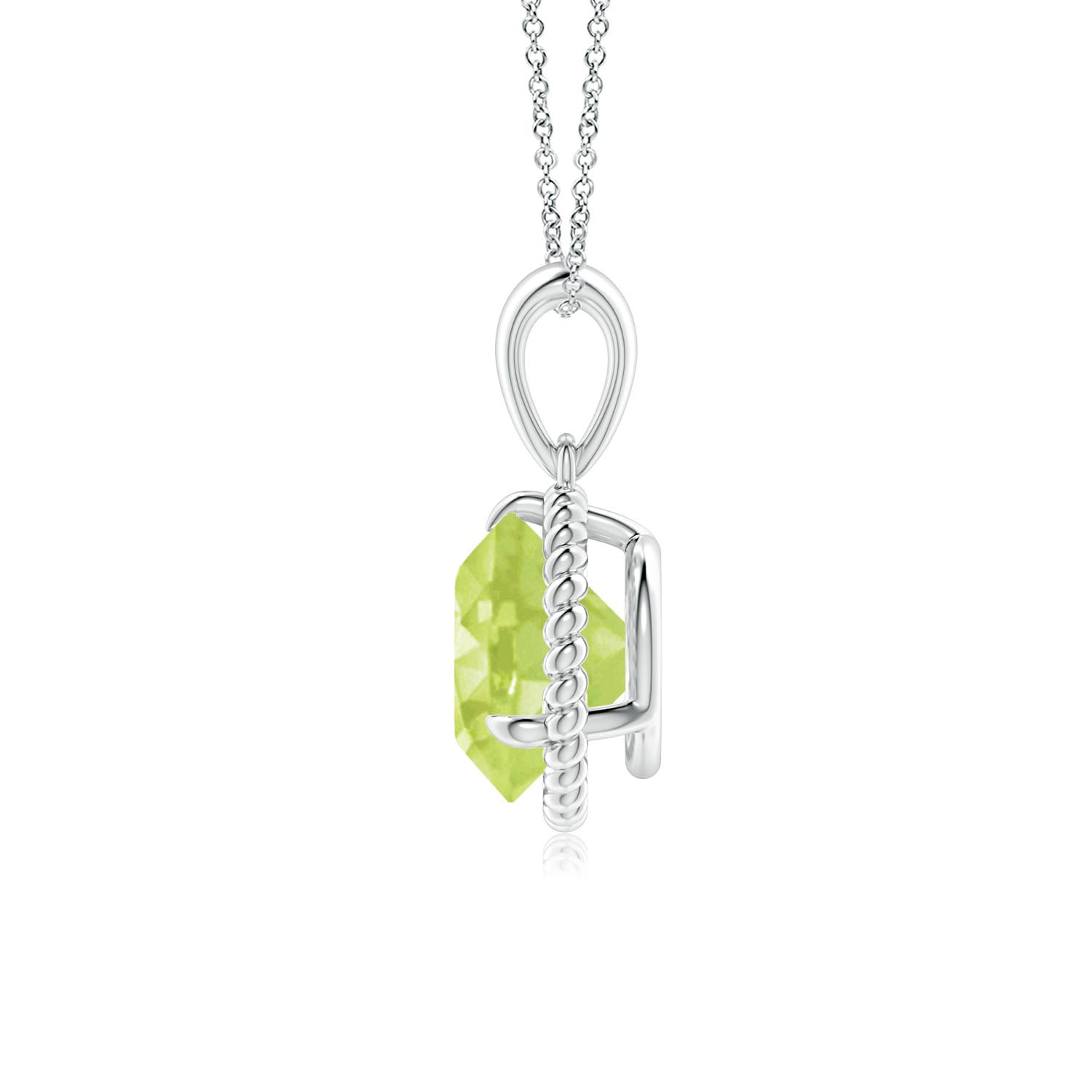 A - Peridot / 2 CT / 14 KT White Gold