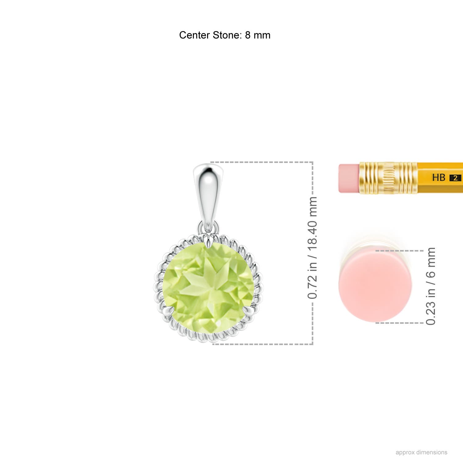 A - Peridot / 2 CT / 14 KT White Gold