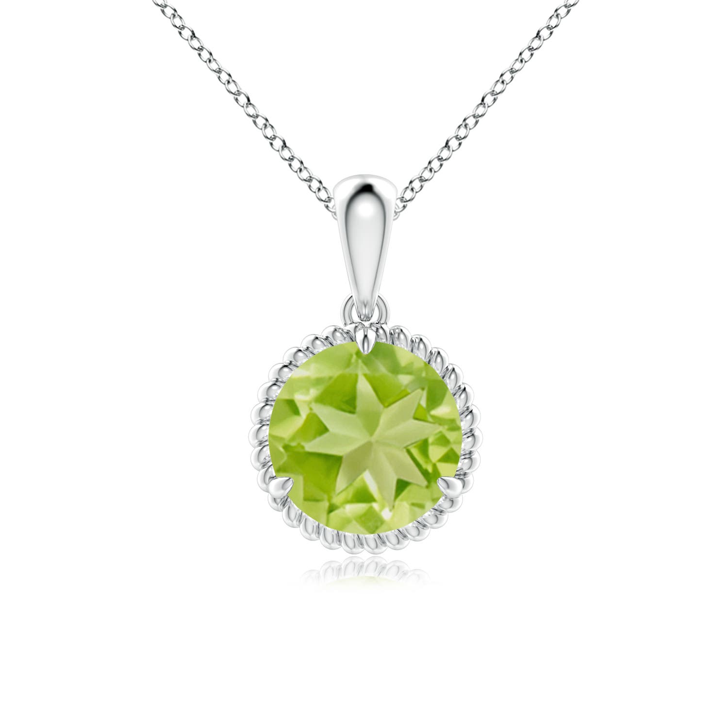 AA - Peridot / 2 CT / 14 KT White Gold