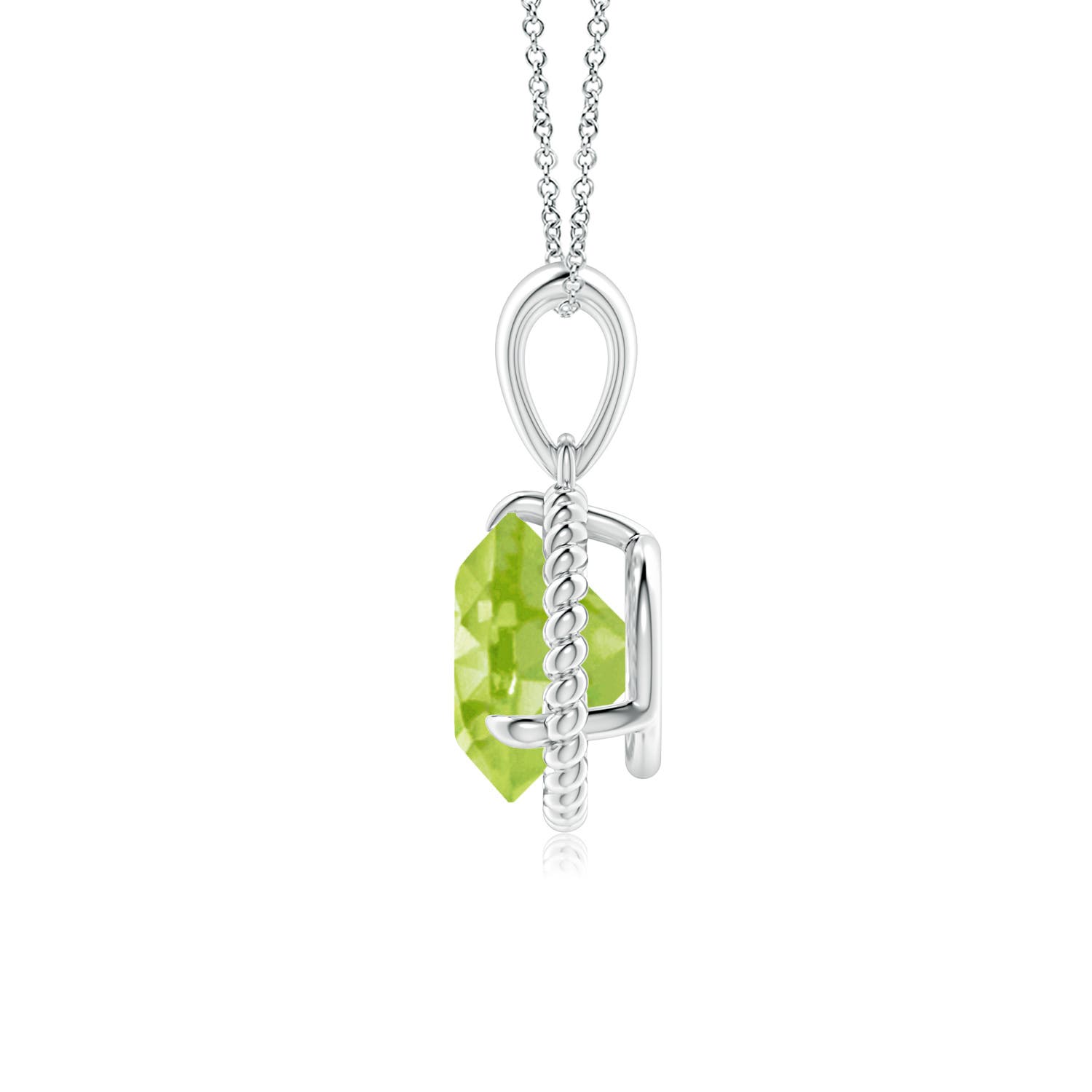 AA - Peridot / 2 CT / 14 KT White Gold